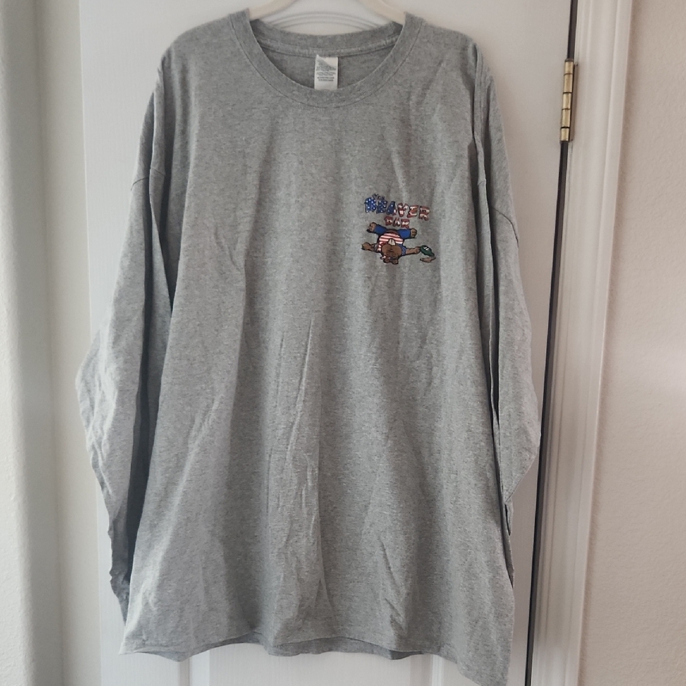Beaver Bar Gray Long Sleeve Tee, Size 3xl